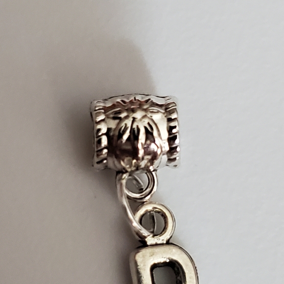 Initial B silver necklace pendant handmade letter New for chain - Picture 4 of 4